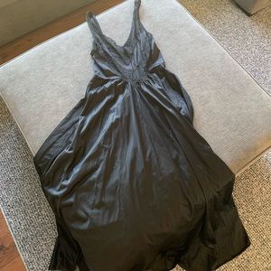 Black maxi slip dress